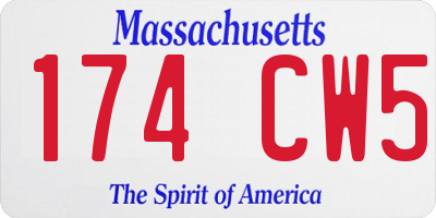 MA license plate 174CW5