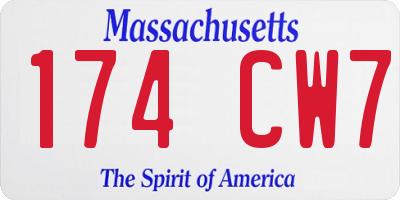 MA license plate 174CW7