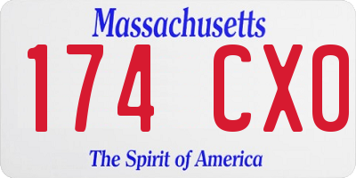 MA license plate 174CX0