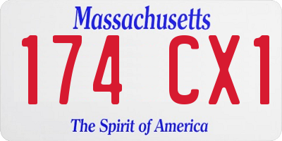 MA license plate 174CX1