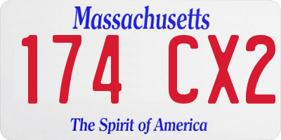 MA license plate 174CX2