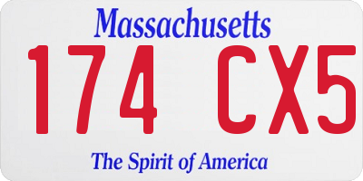 MA license plate 174CX5