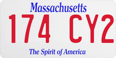 MA license plate 174CY2