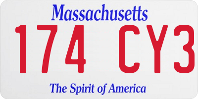 MA license plate 174CY3