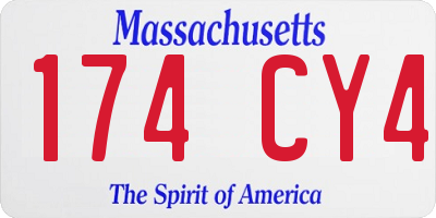 MA license plate 174CY4