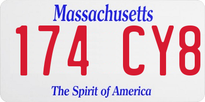 MA license plate 174CY8