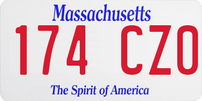 MA license plate 174CZ0