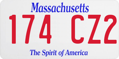 MA license plate 174CZ2