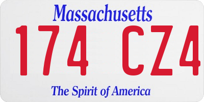 MA license plate 174CZ4