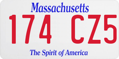 MA license plate 174CZ5