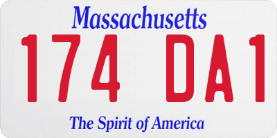 MA license plate 174DA1
