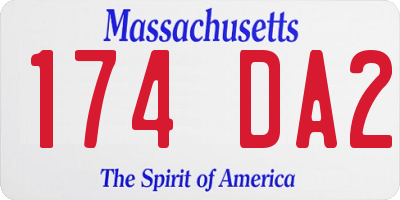 MA license plate 174DA2