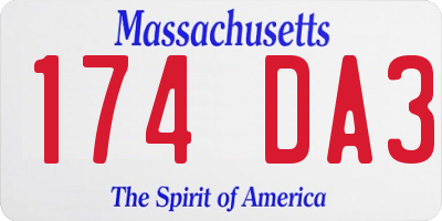MA license plate 174DA3