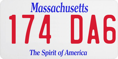 MA license plate 174DA6