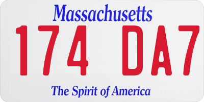 MA license plate 174DA7