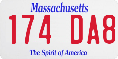 MA license plate 174DA8