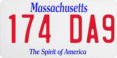 MA license plate 174DA9
