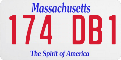 MA license plate 174DB1