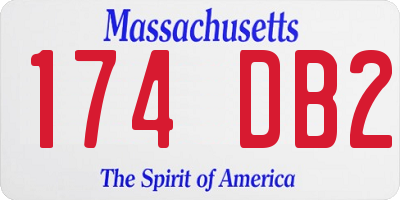 MA license plate 174DB2
