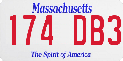 MA license plate 174DB3