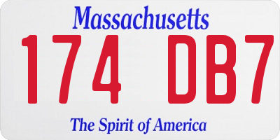 MA license plate 174DB7