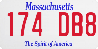 MA license plate 174DB8