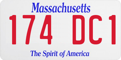 MA license plate 174DC1