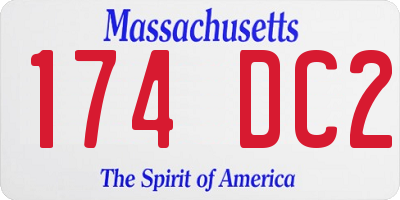 MA license plate 174DC2