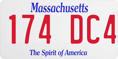 MA license plate 174DC4
