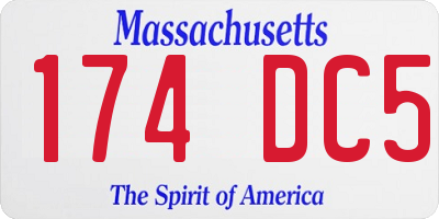 MA license plate 174DC5