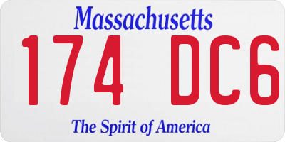 MA license plate 174DC6