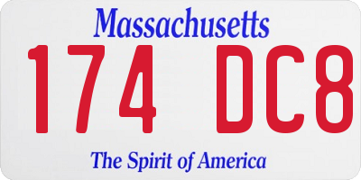 MA license plate 174DC8
