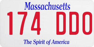 MA license plate 174DD0