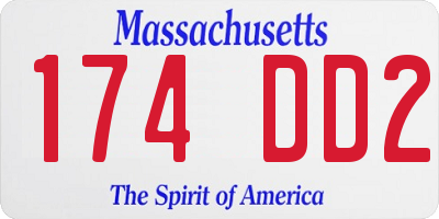 MA license plate 174DD2