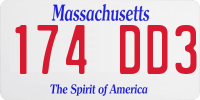 MA license plate 174DD3