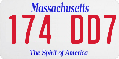 MA license plate 174DD7