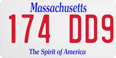 MA license plate 174DD9