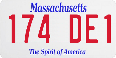 MA license plate 174DE1