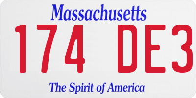 MA license plate 174DE3