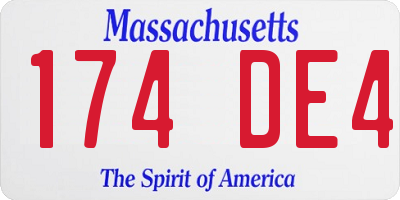 MA license plate 174DE4