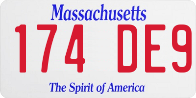 MA license plate 174DE9