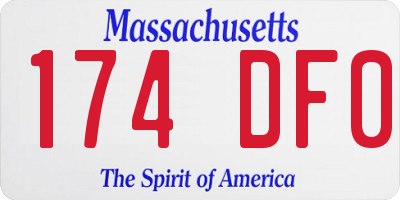 MA license plate 174DF0