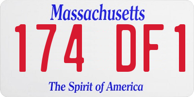 MA license plate 174DF1