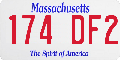 MA license plate 174DF2