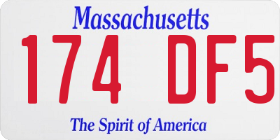 MA license plate 174DF5