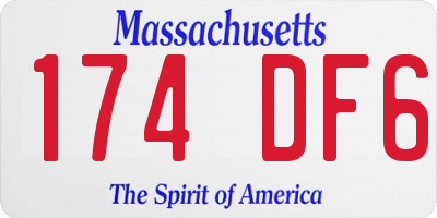 MA license plate 174DF6