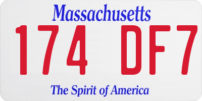 MA license plate 174DF7