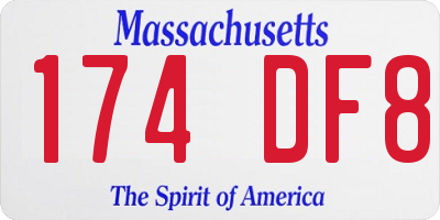 MA license plate 174DF8
