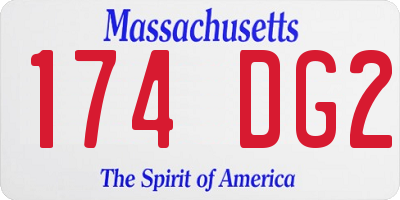 MA license plate 174DG2