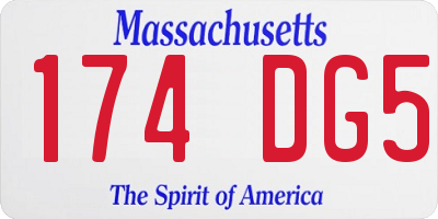 MA license plate 174DG5